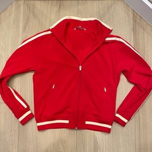 Athleta Red Bomber Jacket with Cream Accents